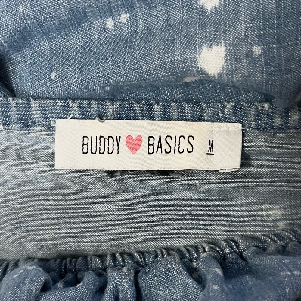 Buddy Basics Denim Blue Off-Shoulder Blouse - Picture 4 of 6